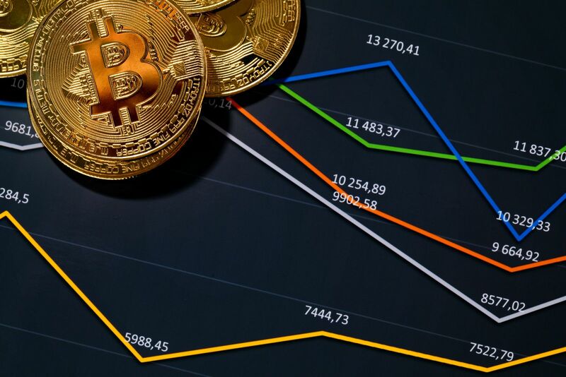 Crypto - Bitcoin on graph background